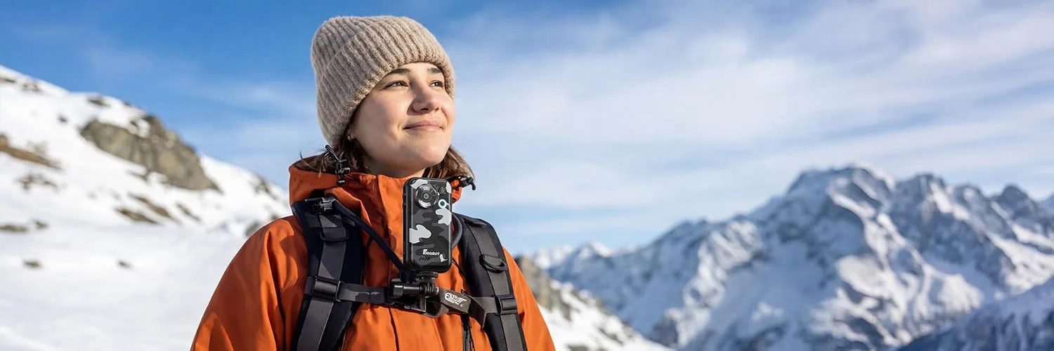 FOSSIBOT rugged phone used in a mountain environment